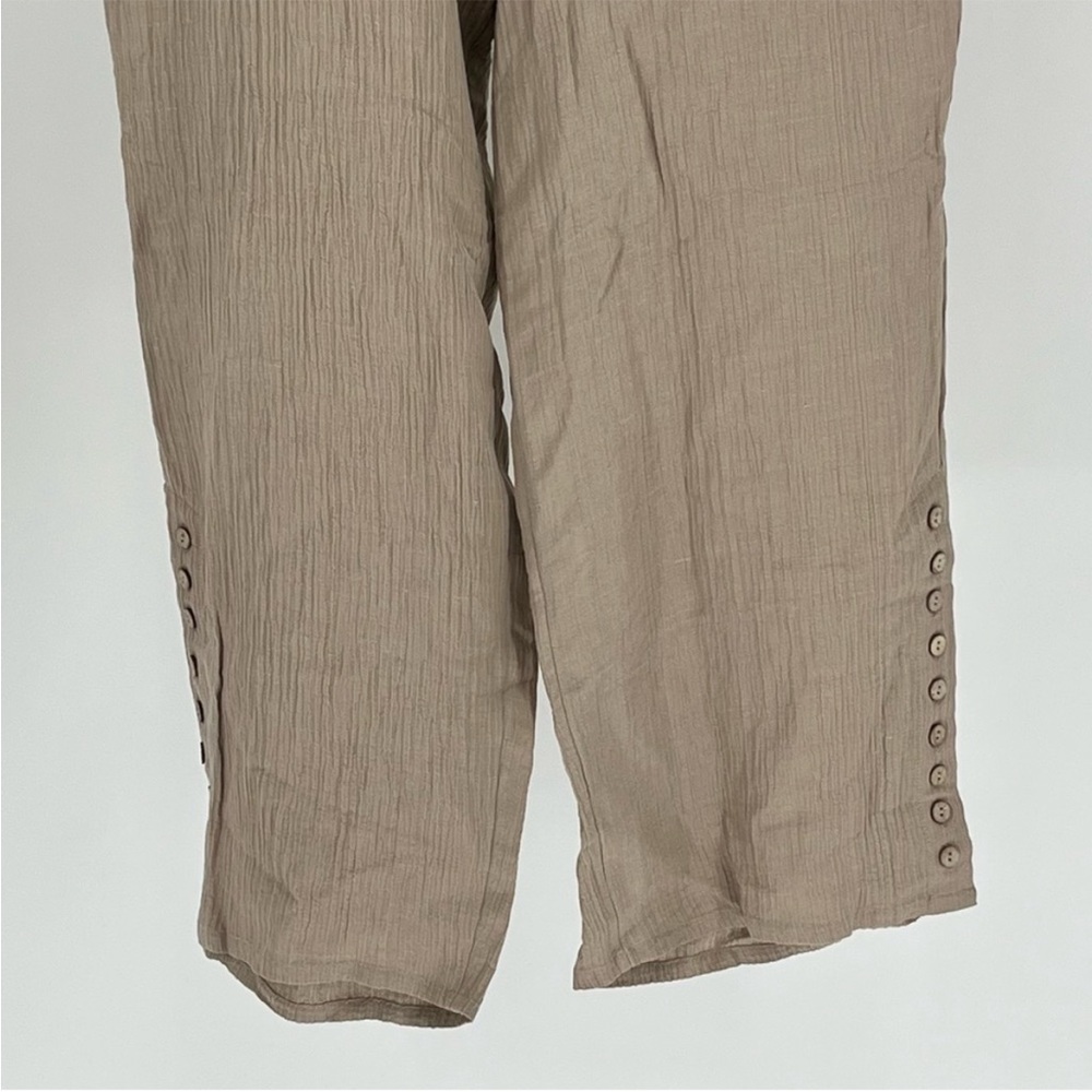 SOFT SURROUNDINGS NWT OCEO GAUZE WIDE LEG PANTS IN PEBBLE TAUPE PETITE XL - Picture 8 of 14